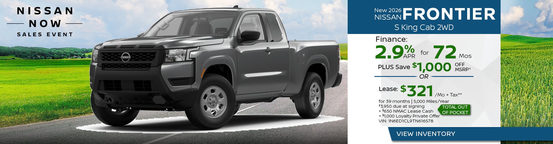 New 2026 Nissan Frontier S King Cab 2WD