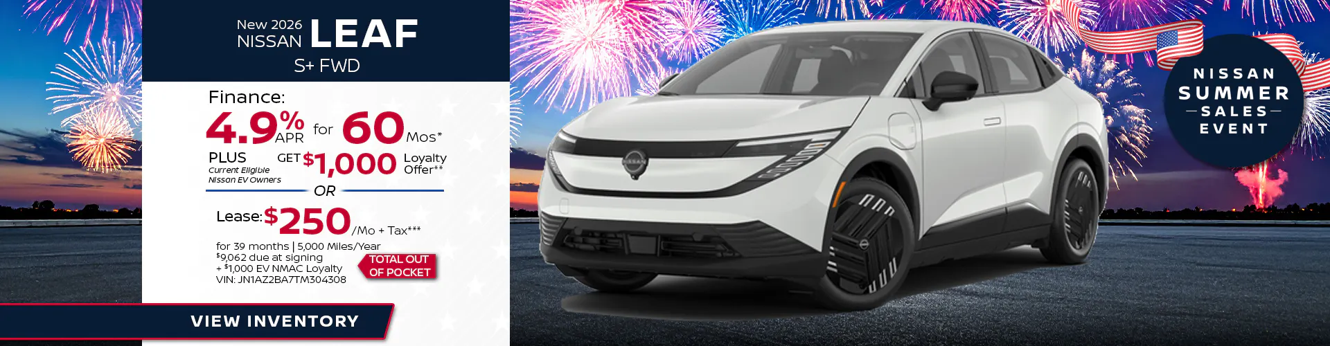 New 2026 Nissan Leaf S+ FWD