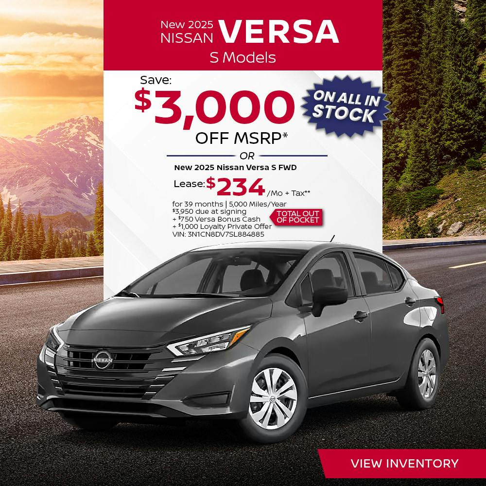 New 2025 Nissan Versa S Models