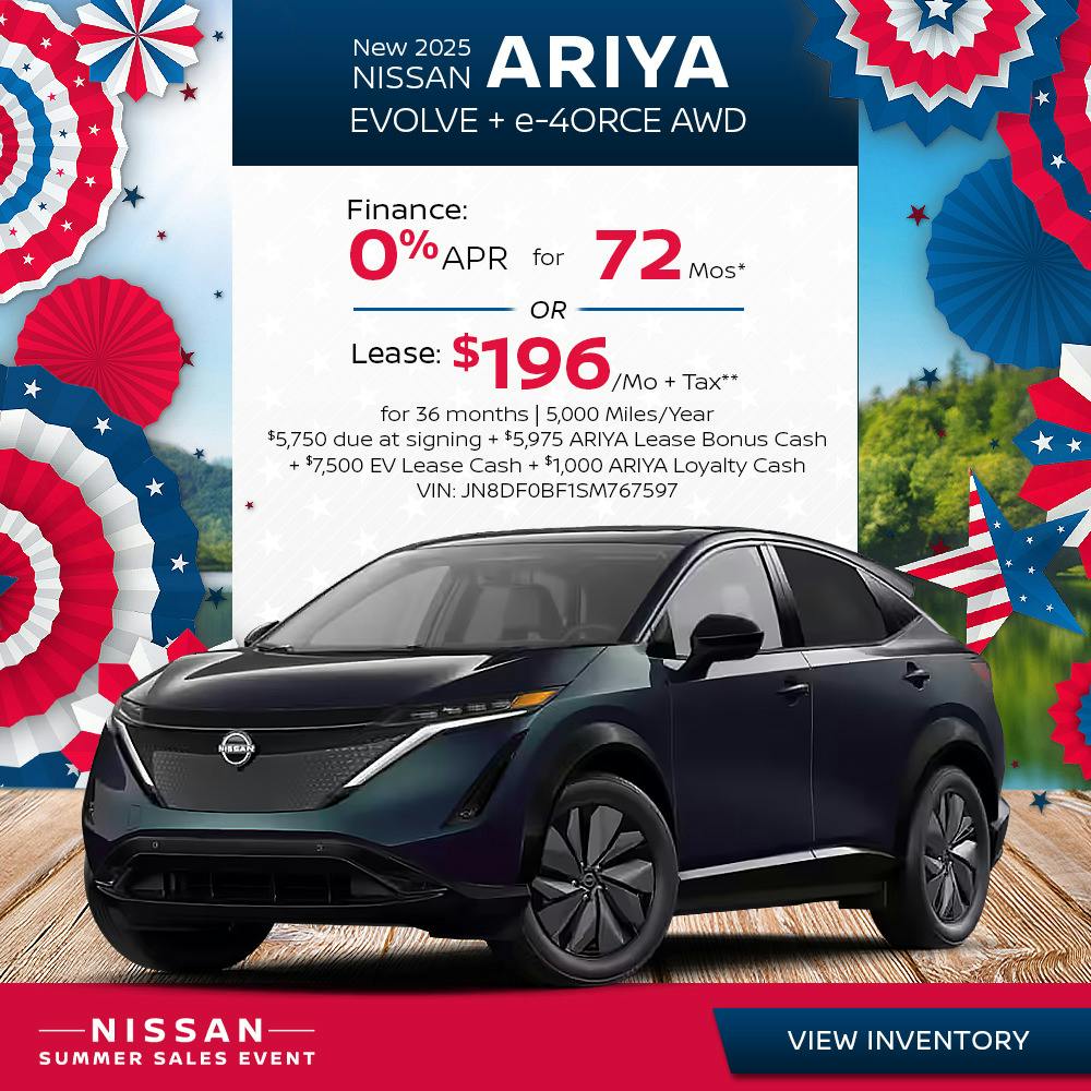 New 2025 Nissan ARIYA EVOLVE + e-4ORCE AWD