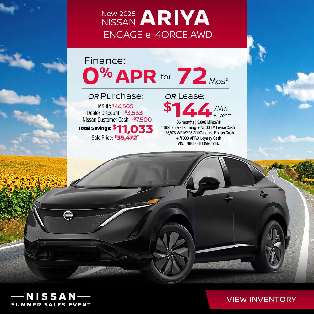 New 2025 Nissan ARIYA ENGAGE e-4ORCE AWD