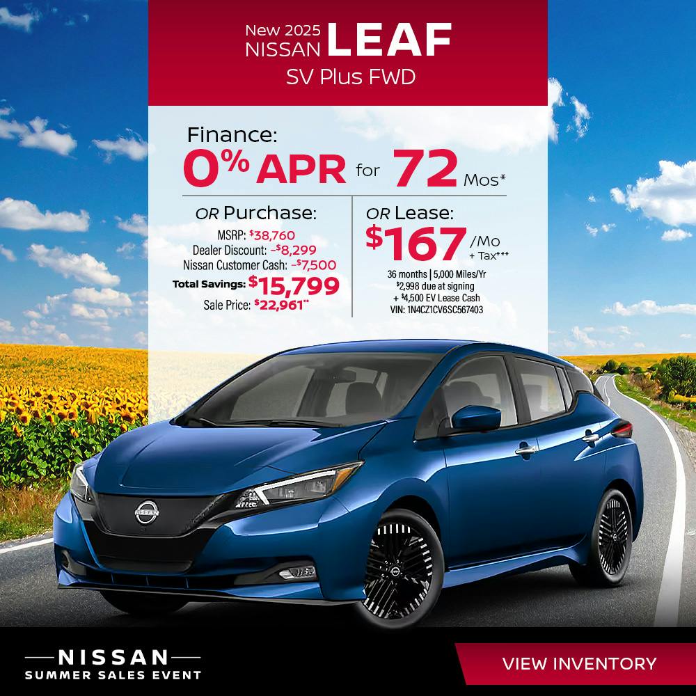 New 2025 Nissan Leaf SV Plus FWD