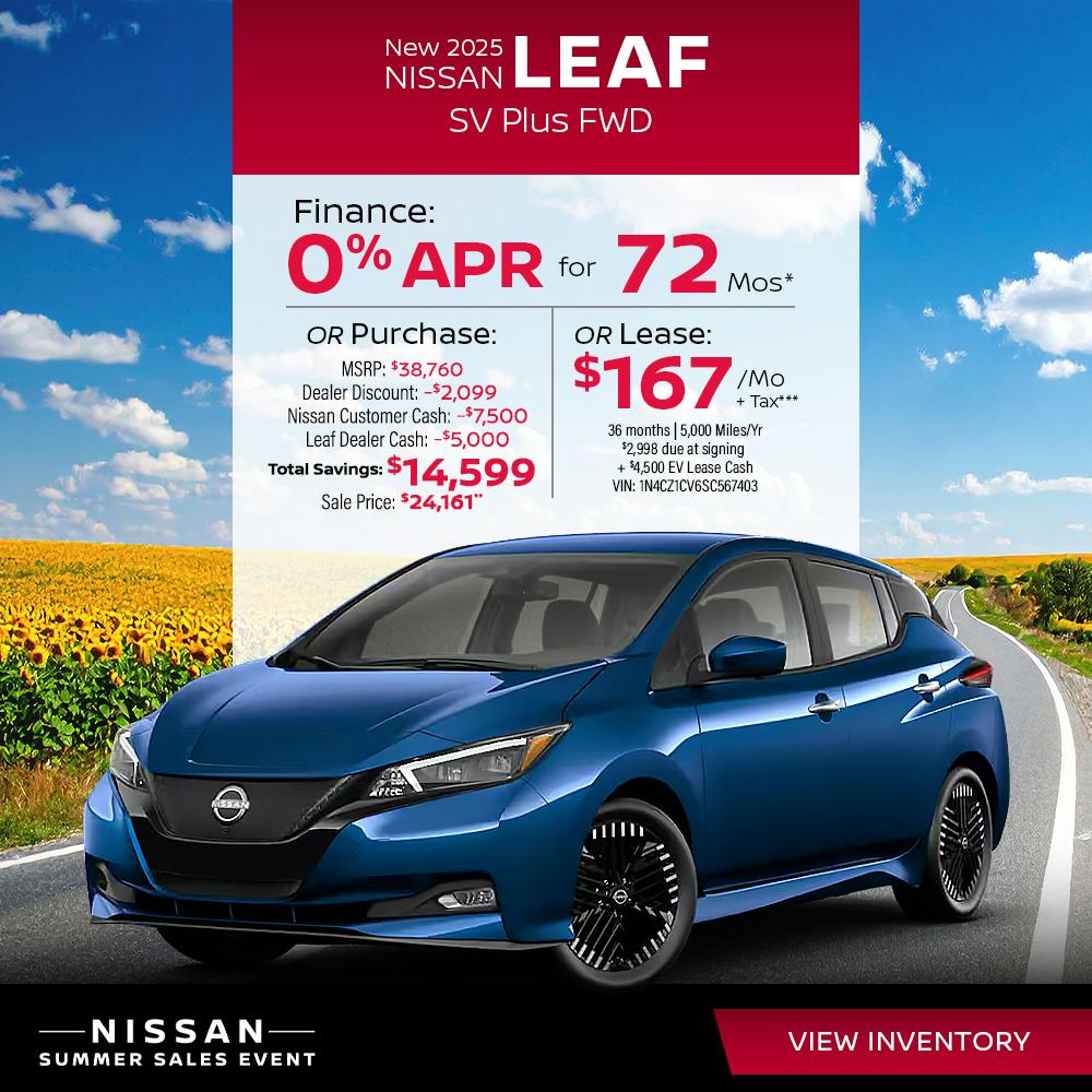 New 2025 Nissan Leaf SV Plus FWD