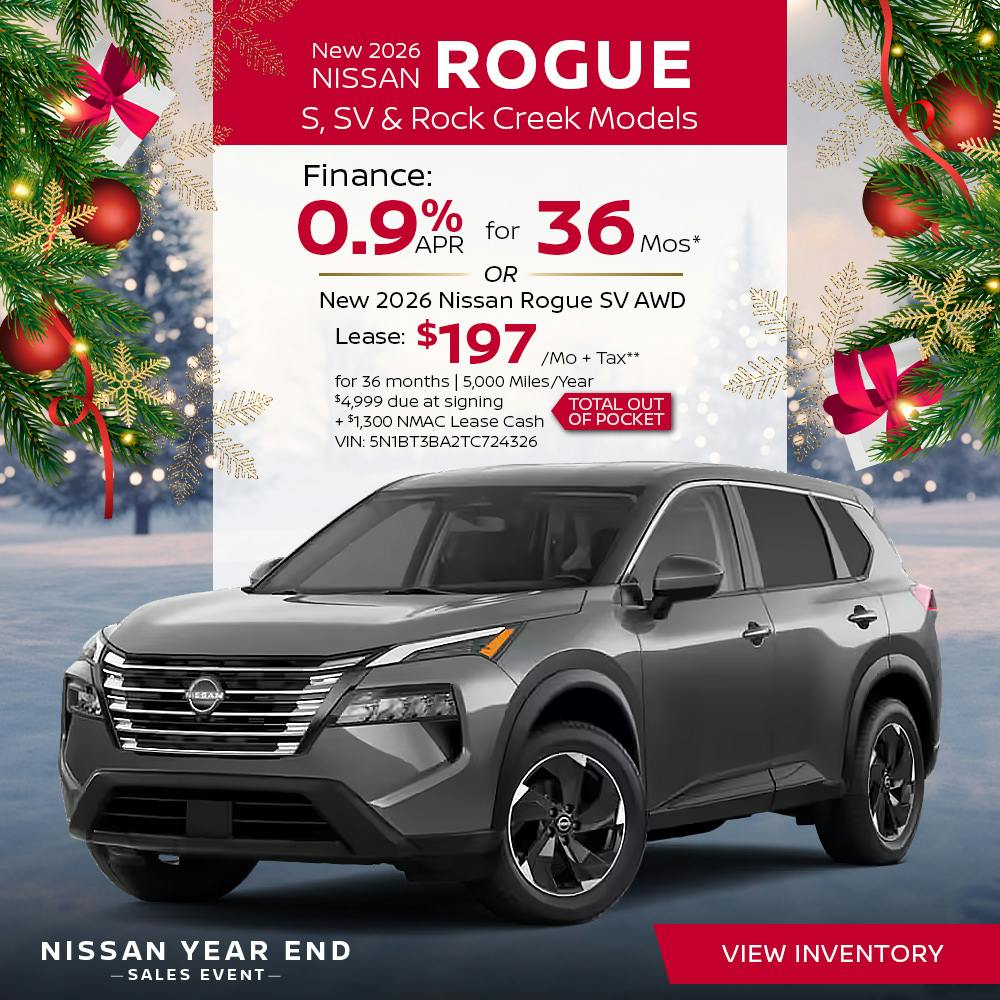 New 2026 Nissan Rogue S, SV, and Rock Creek Models | First Nissan