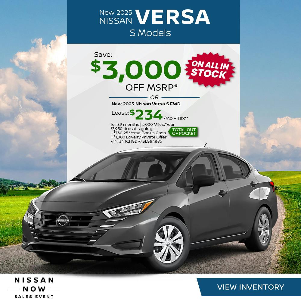 New 2025 Nissan Versa S Models