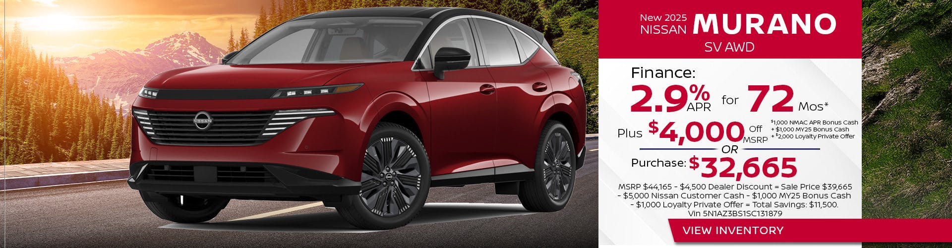 New 2025 Nissan MURANO SV AWD