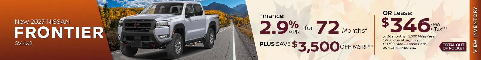 New 2027 Nissan Frontier SV 4X2