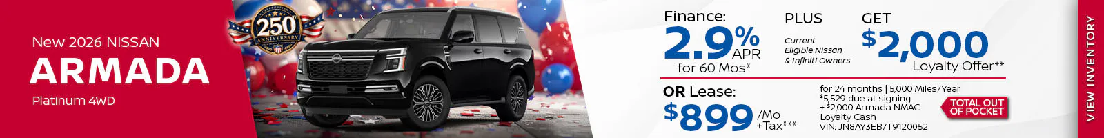 New 2026 Nissan Armada Platinum 4WD