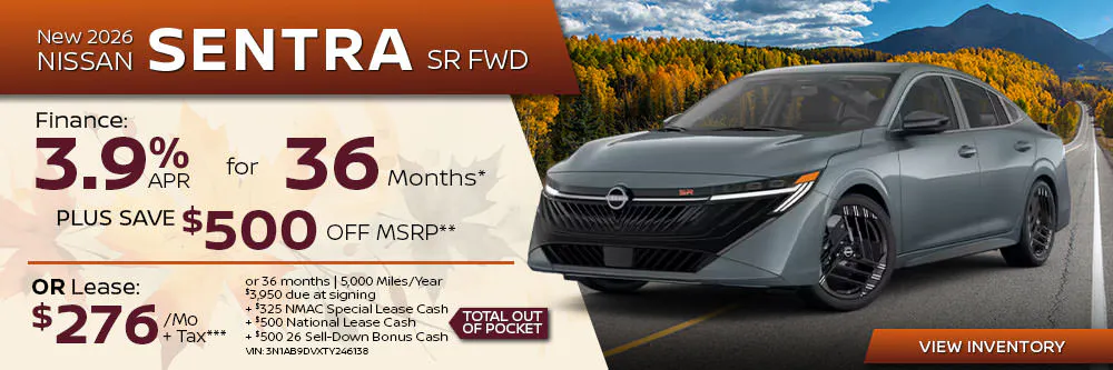 New 2026 Nissan Sentra SR FWD | First Nissan