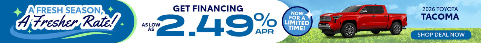2026 Toyota Tacoma April APR Offer SRP Banner