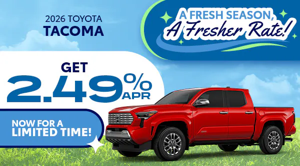 2026 Toyota Tacoma April APR Offer SRP Banner | Five Star Toyota of Milledgeville