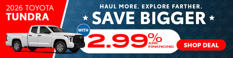 2026 Toyota Tundra – May APR Offer SRP Banner | Five Star Toyota of Milledgeville