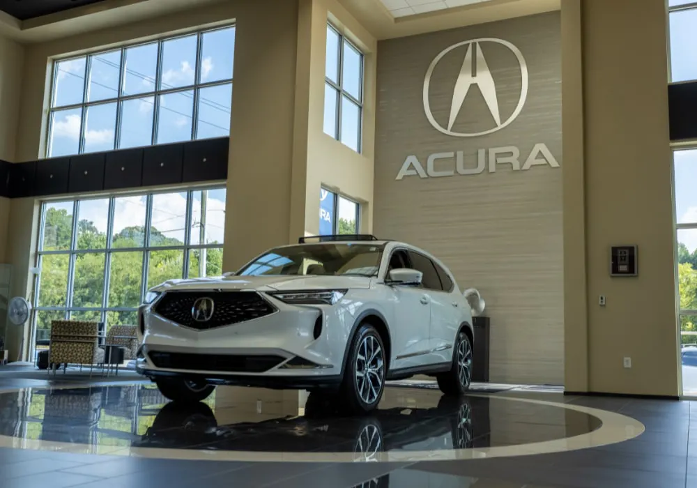 Acura showroom with vehicles on display
