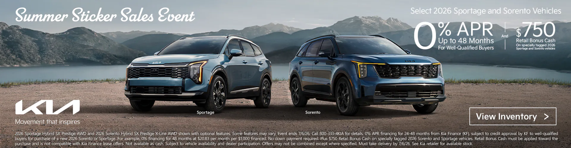 Summer Sticker Sales Event Sportage and Sorento