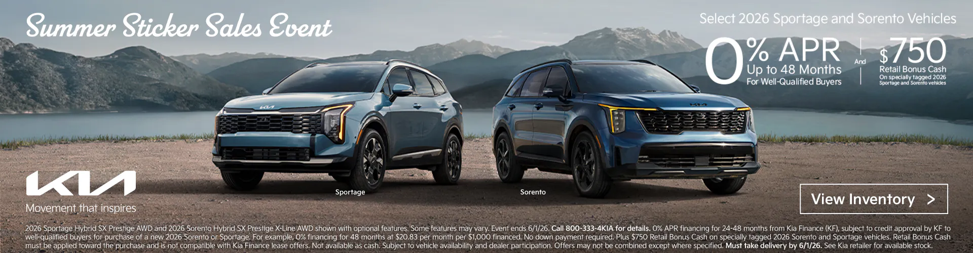 Summer Sticker Sales Event Sportage and Sorento