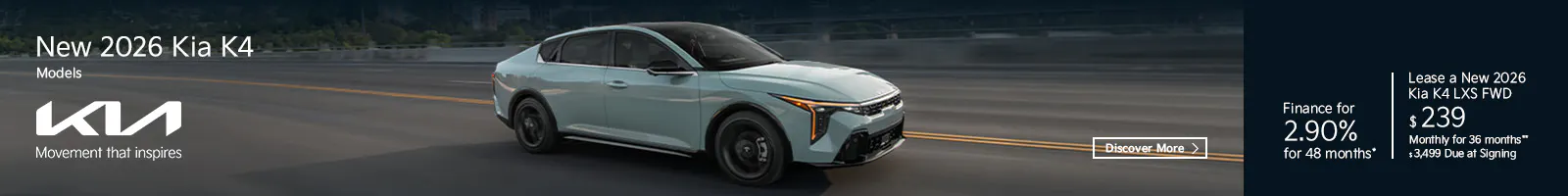 New 2026 Kia K4 Models
