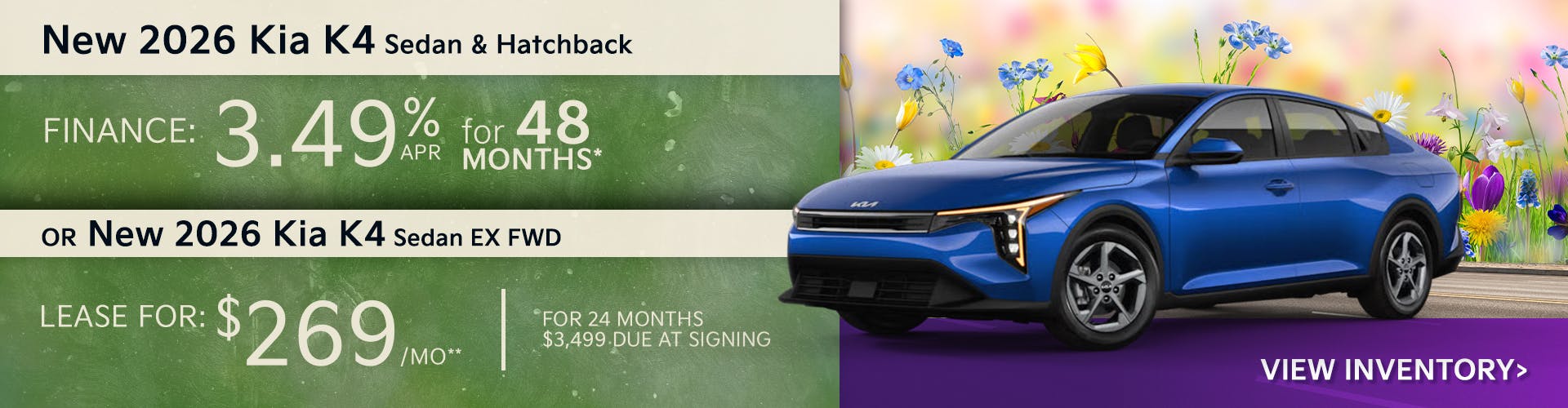 New 2026 Kia K4 Sedan & Hatchback OR New 2026 Kia K4 Sedan EX FWD