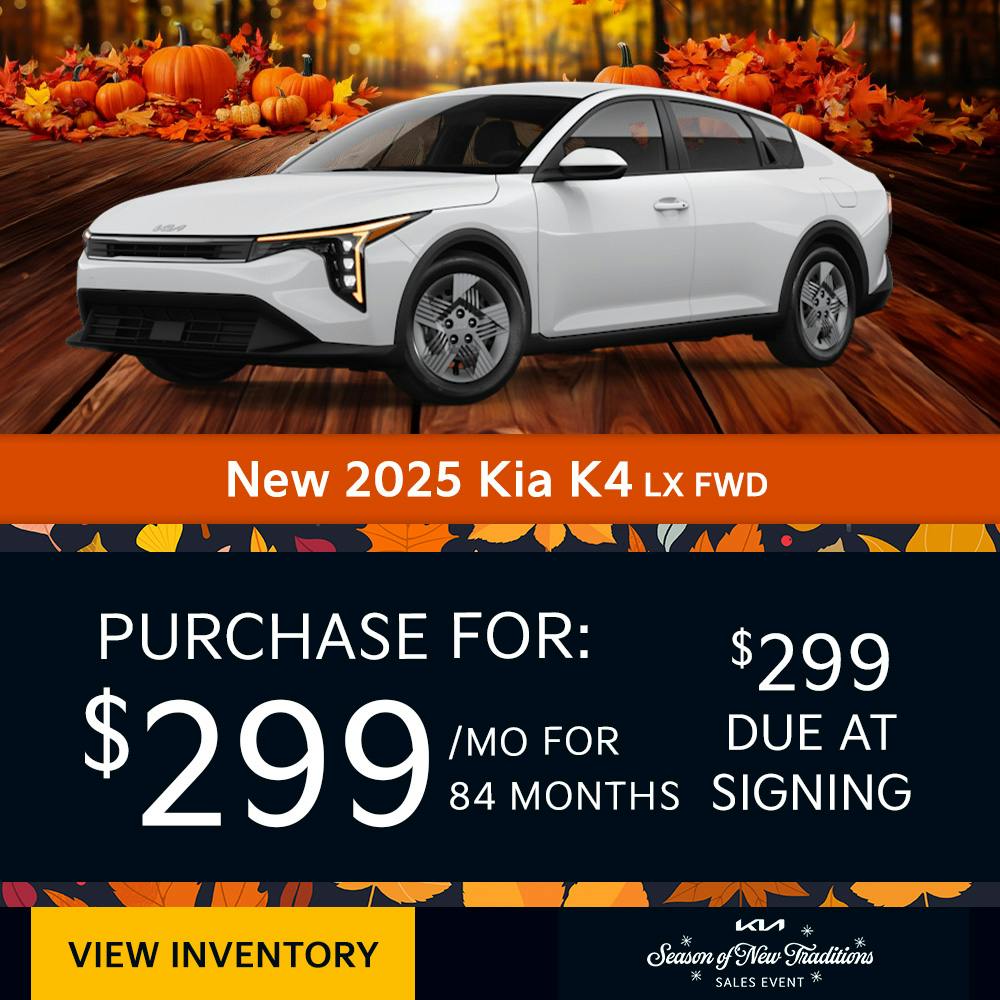 New 2025 Kia K4 LX FWD