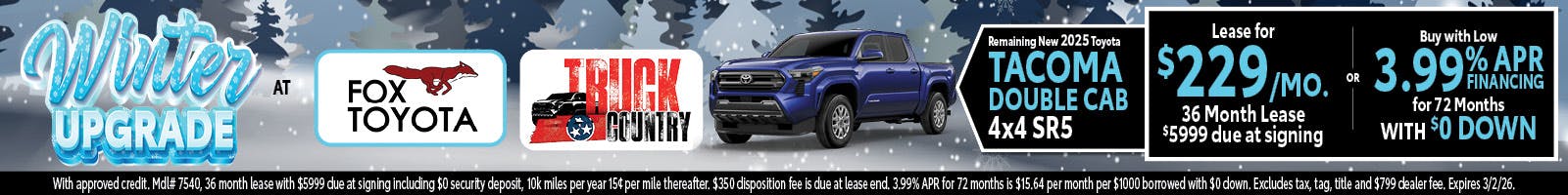 2025 Toyota Tacoma Lease & APR