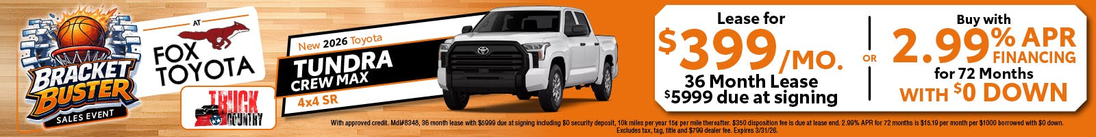 2026 Toyota Tundra Lease & APR