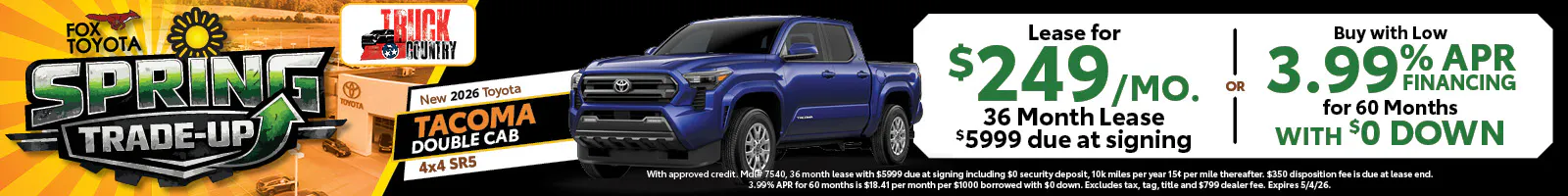 2026 Toyota Tacoma Lease & APR