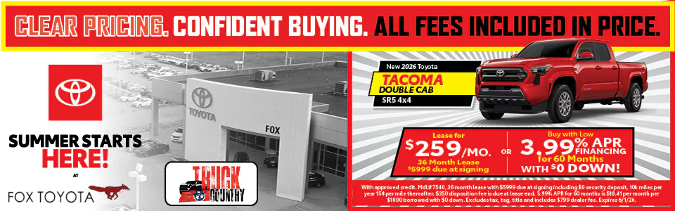 2026 Toyota Tacoma Lease & APR | Fox Toyota