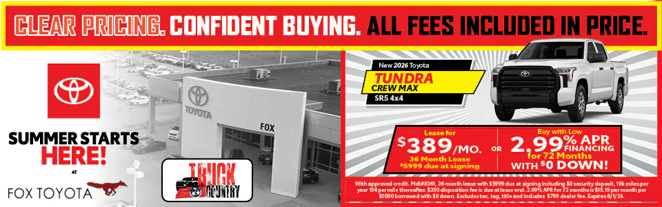 2026 Toyota Tundra Lease & APR | Fox Toyota