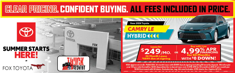 2026 Toyota Camry Hybrid Lease & APR | Fox Toyota