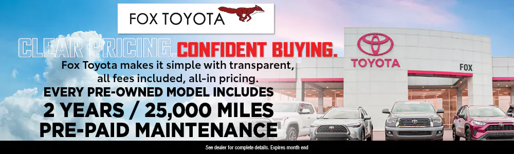 Pre-paid Maintenance Included t&b | Fox Toyota