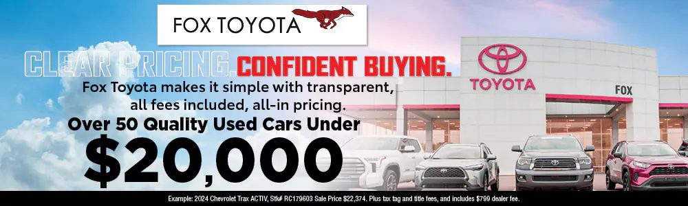 Used Cars Starting Under $20K t&b | Fox Toyota
