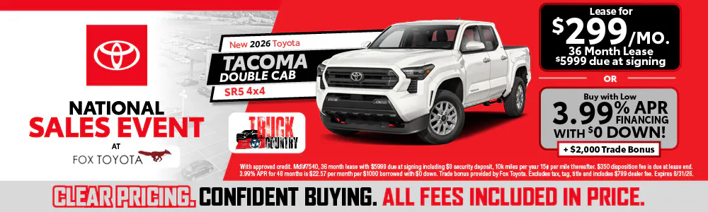 New 2026 Toyota Tacoma | Fox Toyota