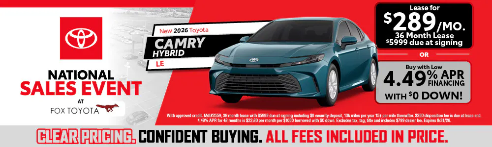 New 2026 Toyota Camry | Fox Toyota