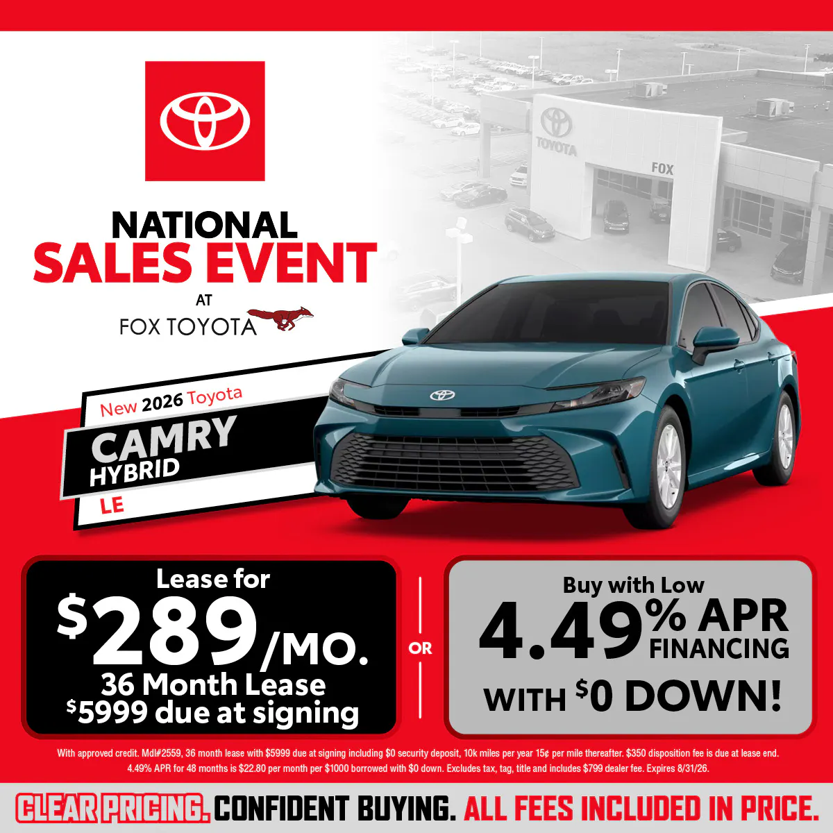 New 2026 Toyota Camry | Fox Toyota