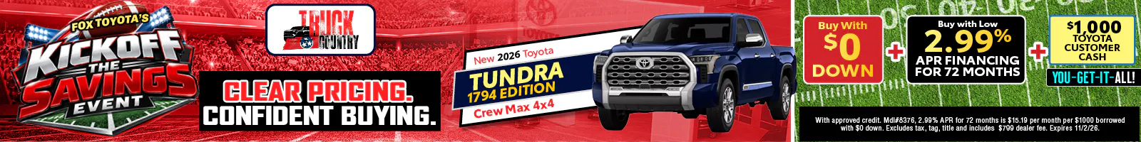New 2026 Toyota Tundra 1794