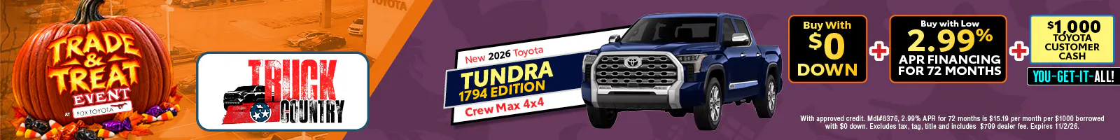 New 2026 Toyota Tundra 1794