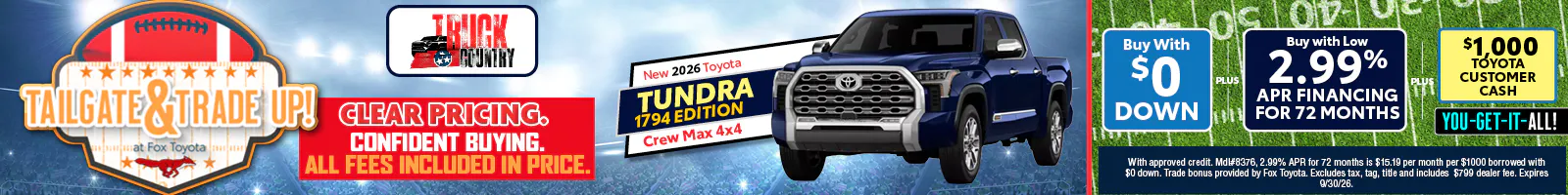 New 2026 Toyota Tundra 1794