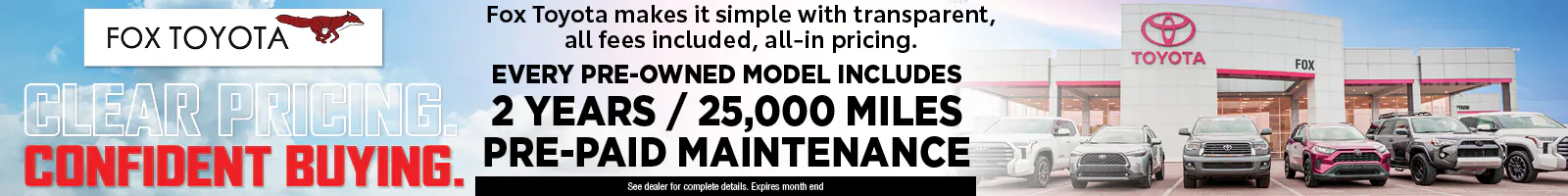 Pre-paid Maintenance Included t&b | Fox Toyota