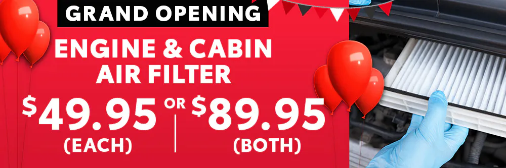 Engine & Cabin Air Filter – $49.95 each or both for 89.95 | Fred Anderson Toyota of Cape Coral