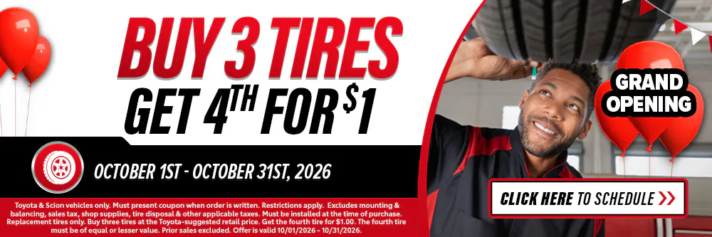 Buy 3 Tires, Get the 4th for $1 | Fred Anderson Toyota of Cape Coral