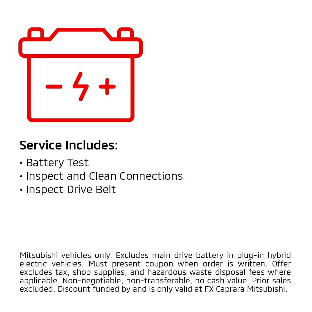 Free Battery Test  & Replacement Discount | FX Caprara Mitsubishi