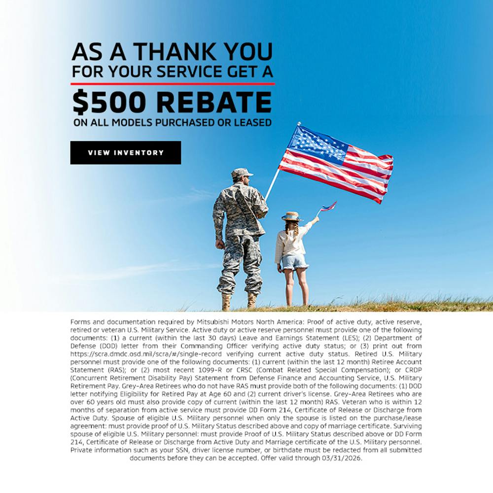 Mitsubishi Military Rebate Program | FX Caprara Mitsubishi