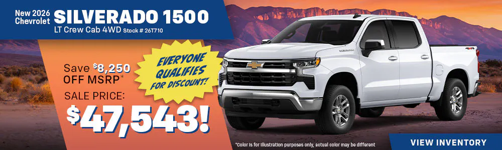 New 2026 Chevrolet Silverado 1500 LT Crew Cab 4WD | Galles Chevrolet