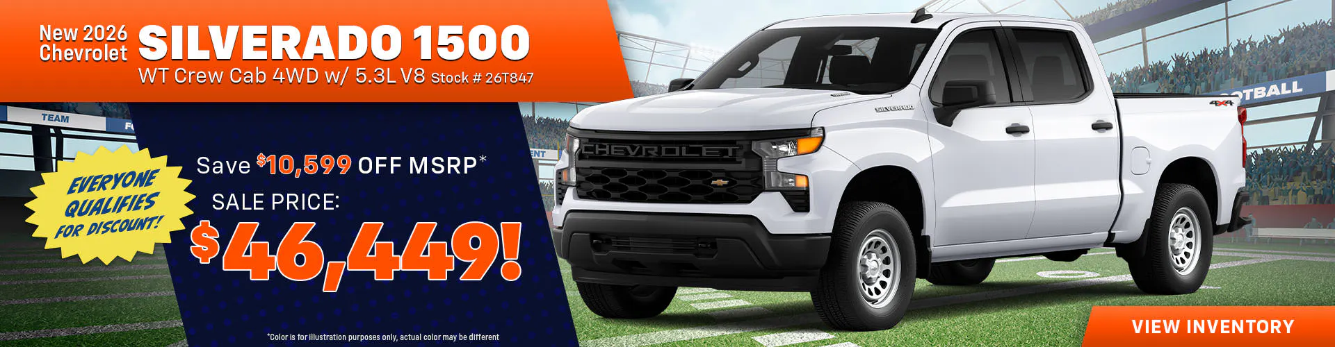 New 2026 Chevrolet Silverado 1500 WT Crew Cab 4WD w/ 5.3L V8