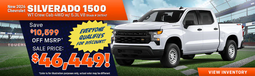 New 2026 Chevrolet Silverado 1500 WT Crew Cab 4WD w/ 5.3L V8 | Galles Chevrolet