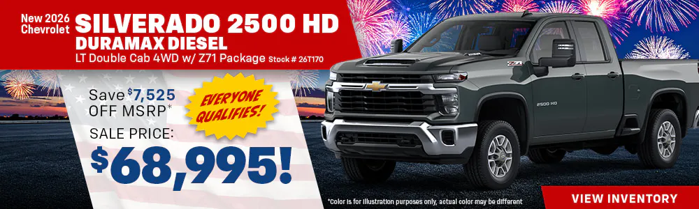 New 2026 Chevrolet Silverado 2500 HD Duramax Diesel LT Double Cab 4WD w/ Z71 Package | Galles Chevrolet