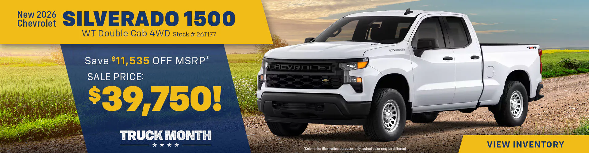 New 2026 Chevrolet Silverado 1500 WT Double Cab 4WD