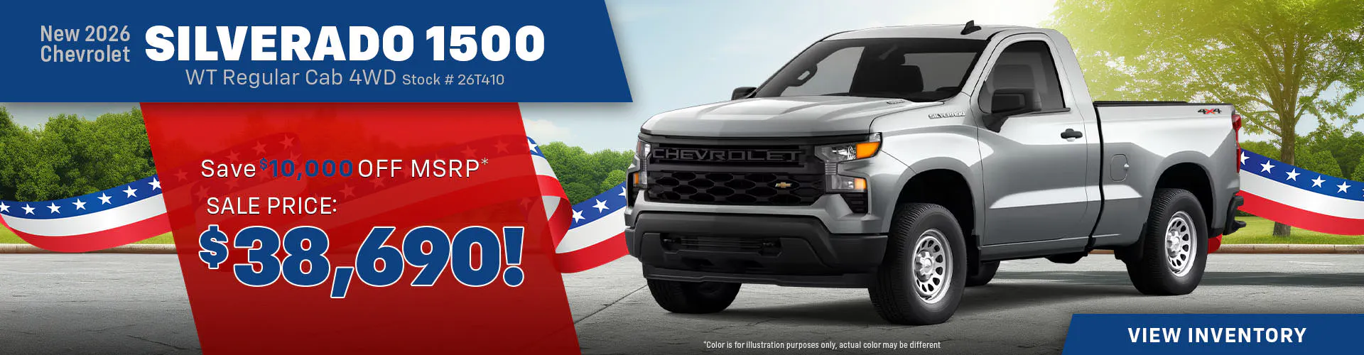 New 2026 Chevrolet Silverado 1500 WT Regular Cab 4WD