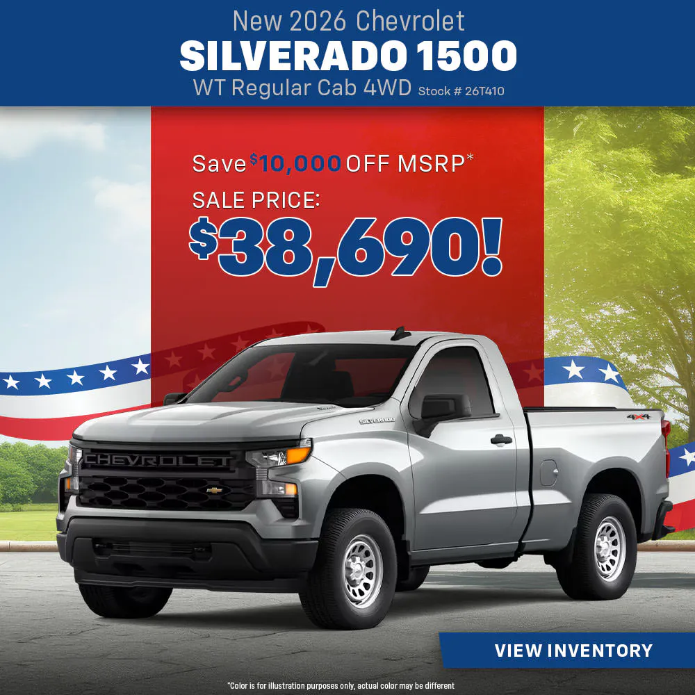 New 2026 Chevrolet Silverado 1500 WT Regular Cab 4WD