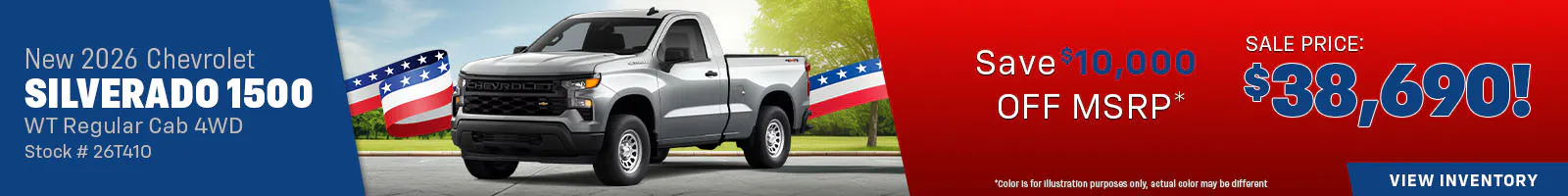 New 2026 Chevrolet Silverado 1500 WT Regular Cab 4WD
