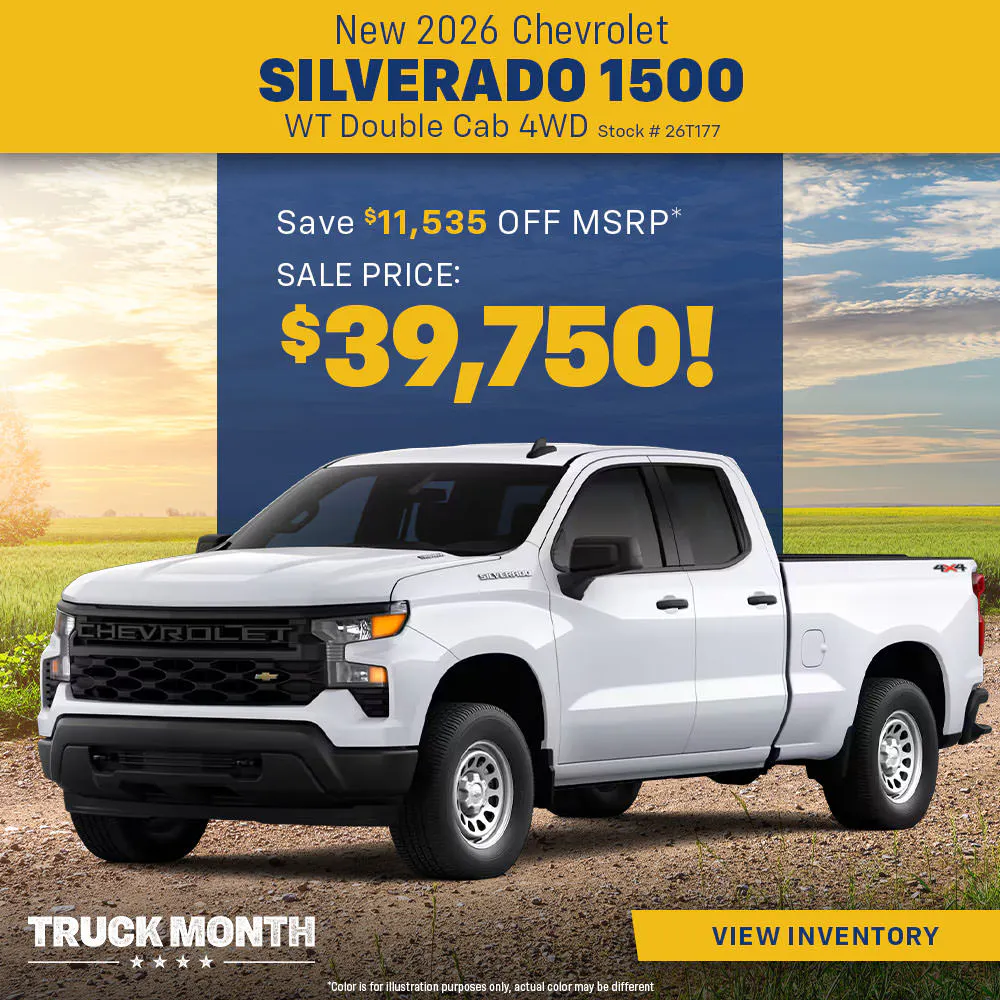 New 2026 Chevrolet Silverado 1500 WT Double Cab 4WD